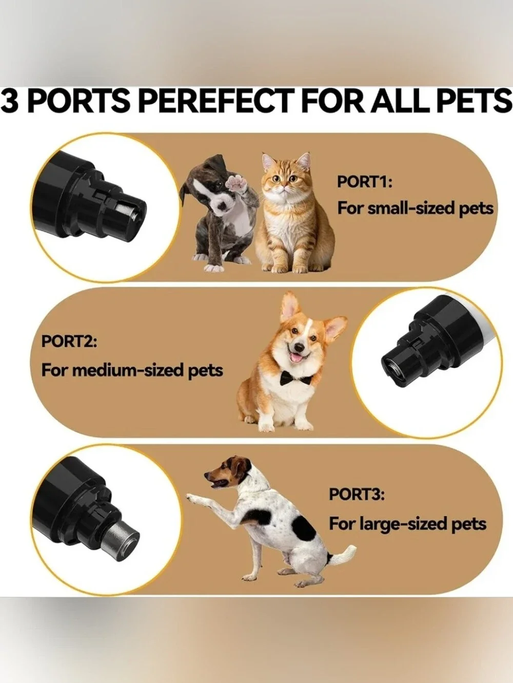 Quiet Professional Dog/Cat Nail Grinder, 2-Speed Rechargeable Trimmer